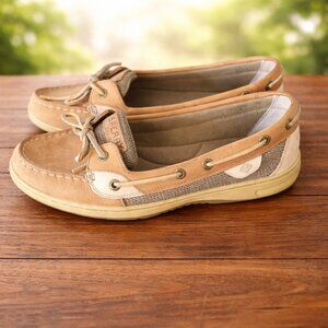 Sperry Tan and Cream Boat Shoes